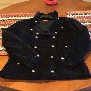 Beautiful Black Velvet Military Jacket